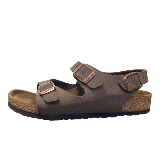 Birkenstock Roma Kids Sandal Leather Birkibuc Mocha Size EU 31 / US 13-13.5 Kids - Picture 1 of 9